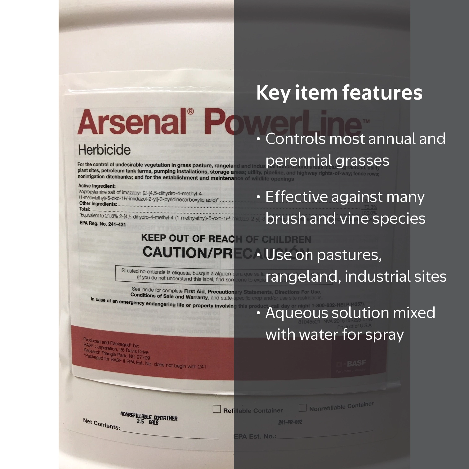 BASF Arsenal Power Line Herbicide, Aqueous Solution for Grass