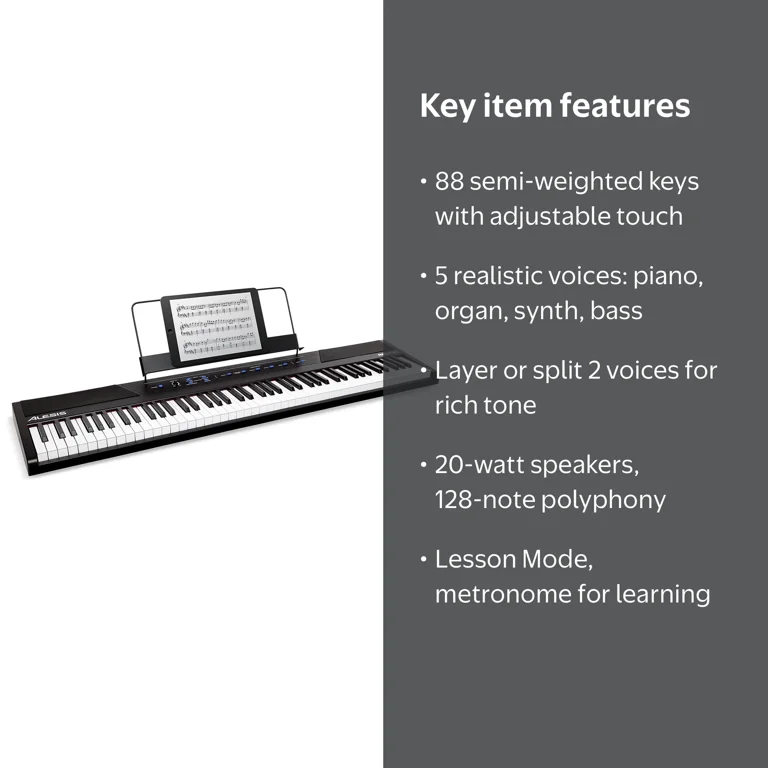 Alesis Recital 88-Key Electric Keyboard with Full-Sized Digital