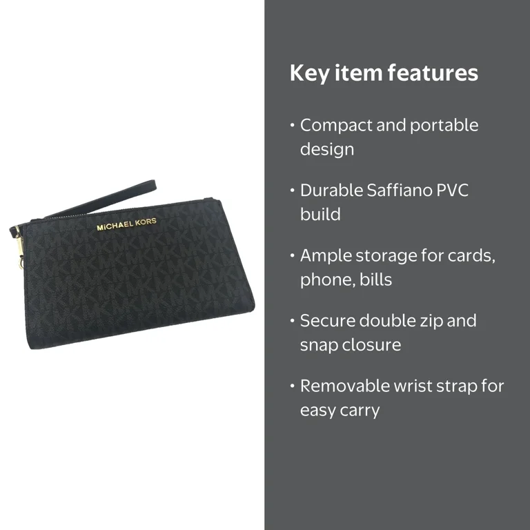Michael Kors Jet Set Travel Double Zip Wallet/Wristlet in