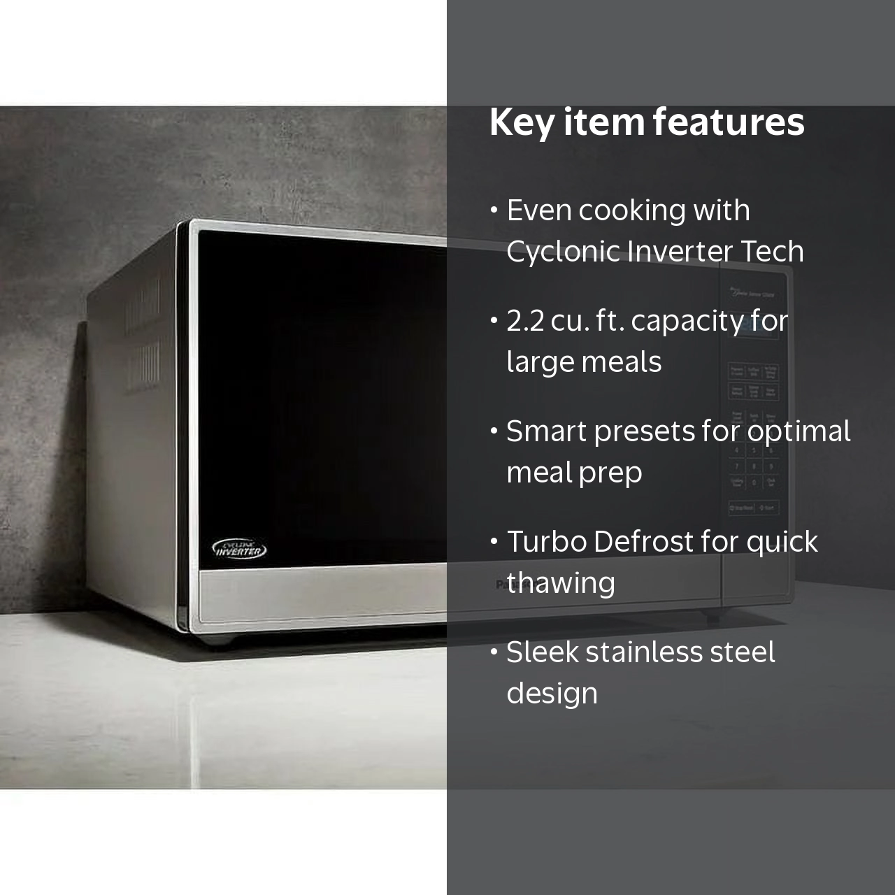 Panasonic Microwave NN-SN97HS, 2.2 CuFt Countertop, Cyclonic