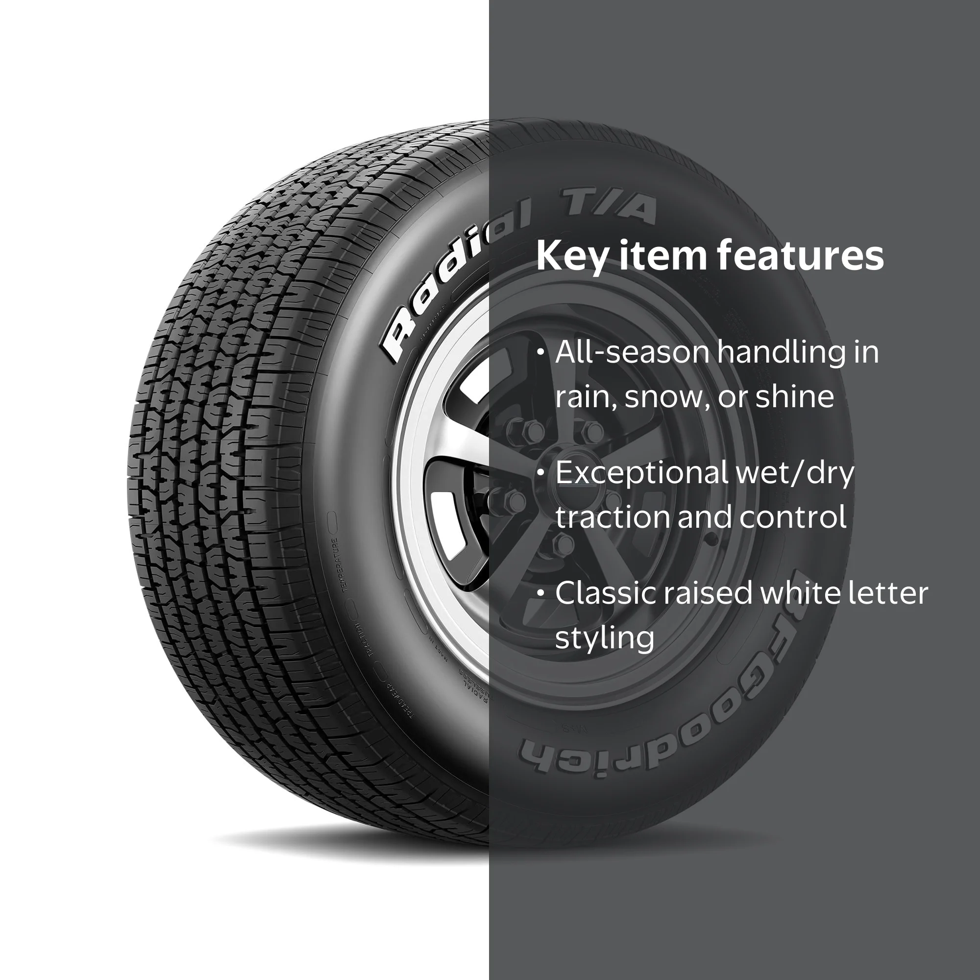BFGoodrich Radial T/A 15インチ　プリウス純正　訳あり BFGoodrich Radial T/A All-Season Tire, P155/80R15 83S - Walmart.com
