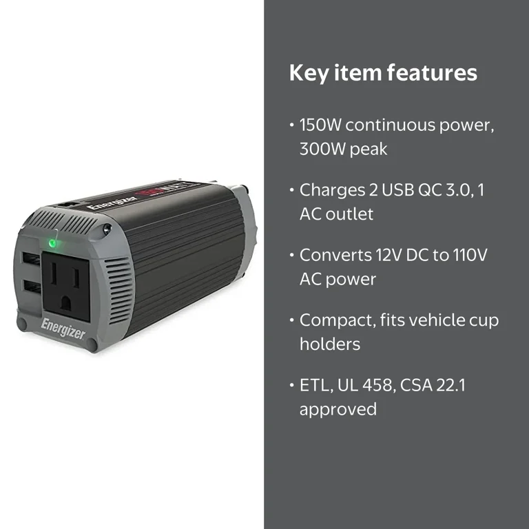 cigarette lighter pure sine wave inverter 1000W Car 12V to 110V DC to AC Power Inverters for Vehicles with 2 AC Outlets/36W PD USB-C/18W QC USB-A Fast Charging/Cigarette Lighter/LED Display/100A Cables 1000 Watt Inverter : Automotive and DVD players Cigarette Lighter DC to AC