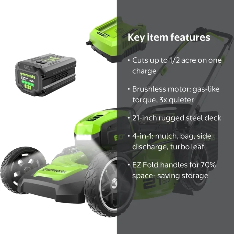 Greenworks, Lawn Mower, 80V 21