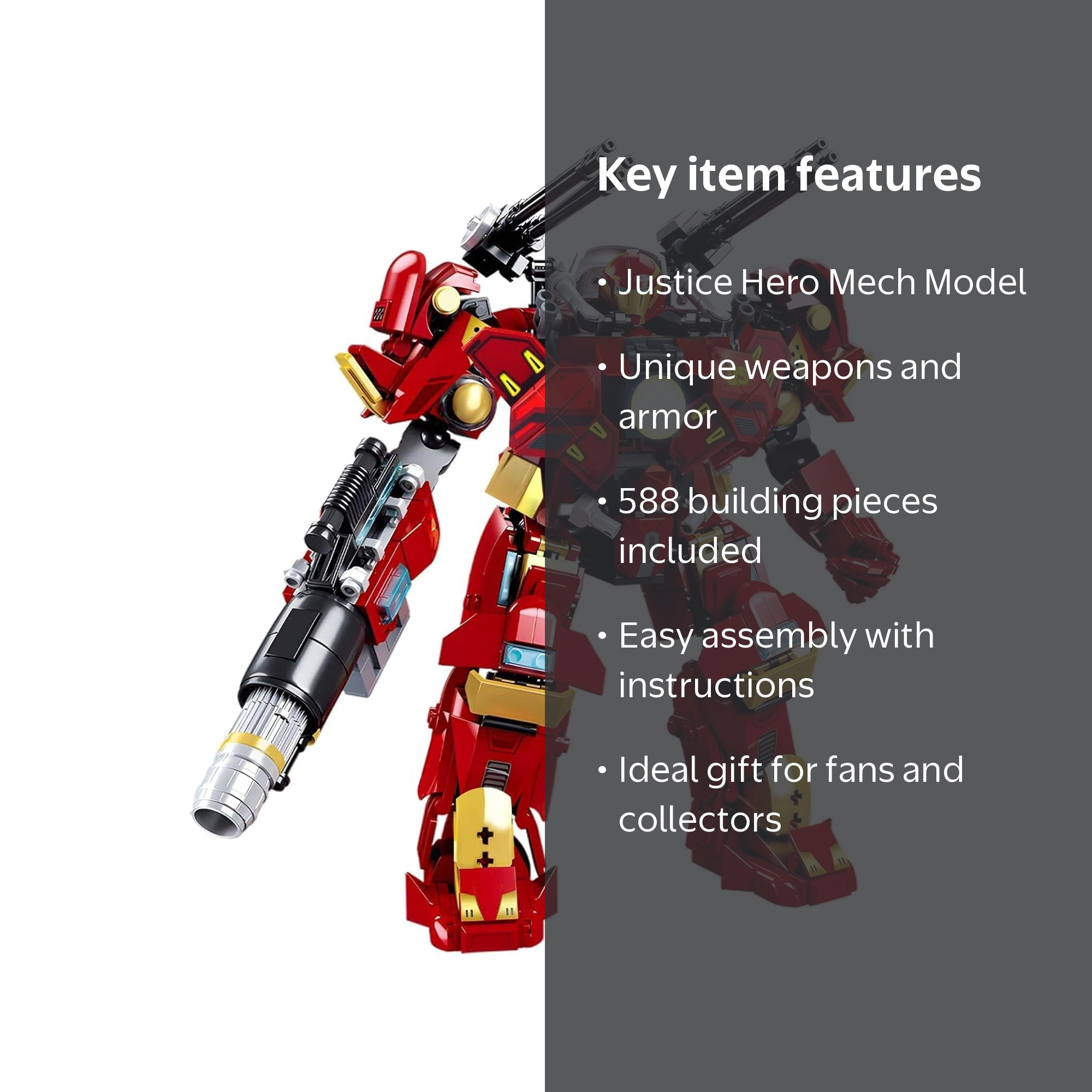 Gochildon, Mech Robot Building Kit, 588 PCS, City Warrior Hero
