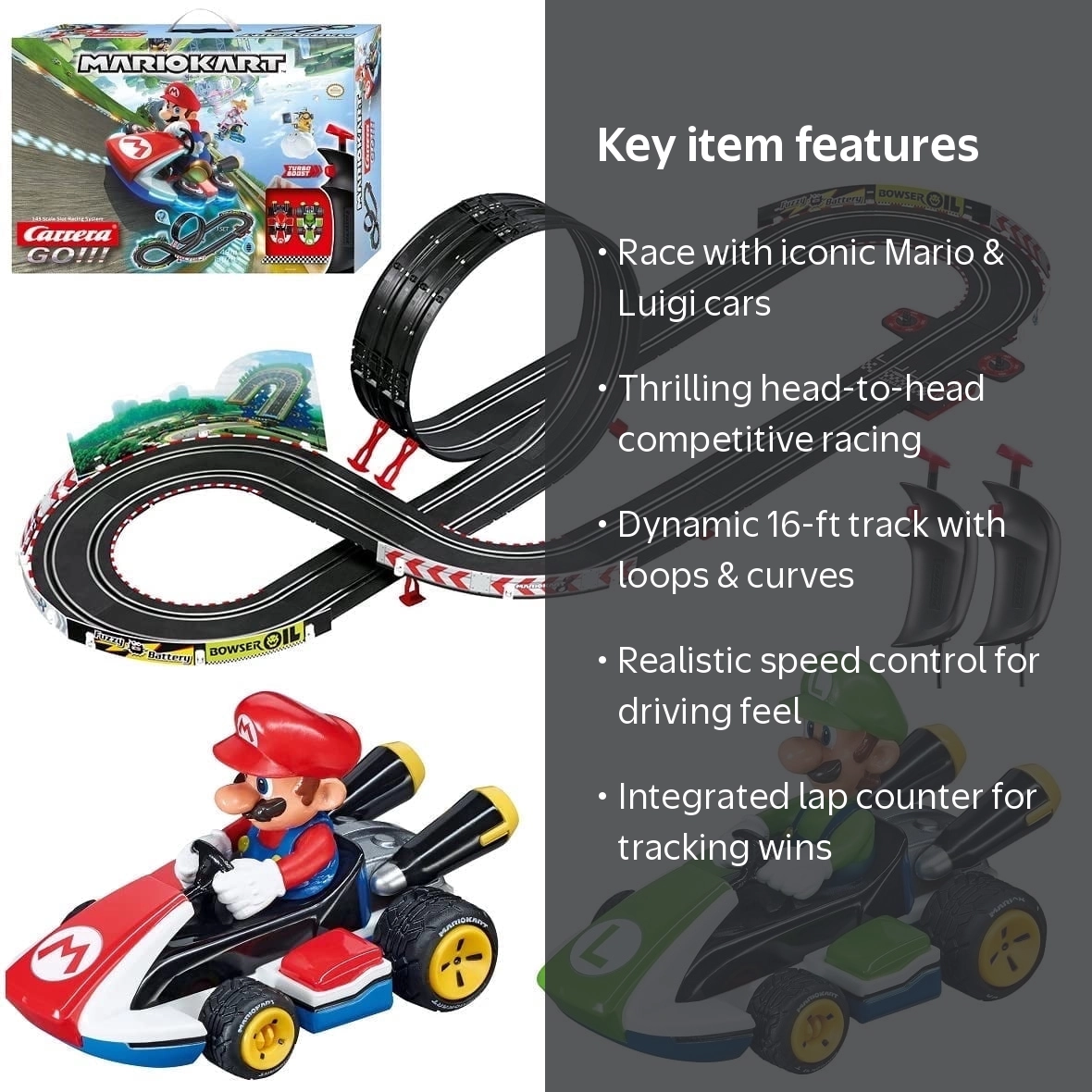 Carrera GO!!! マリオカート Carrera GO!!! Mario Kart Slot Car Racing Kids Toy Race Track Set