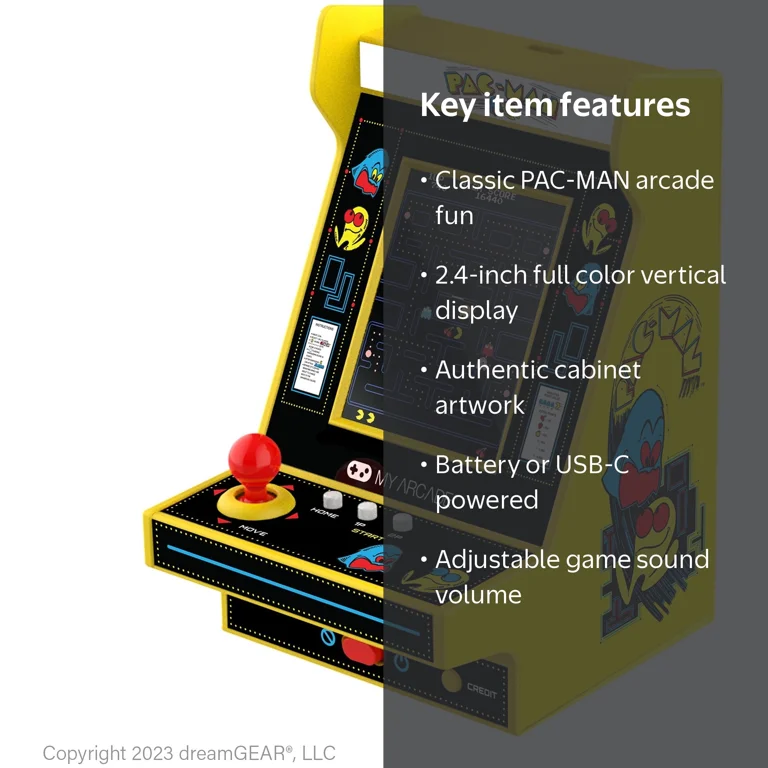 My Arcade, PAC-MAN Nano Player Pro, Portable Retro Arcade, Yellow