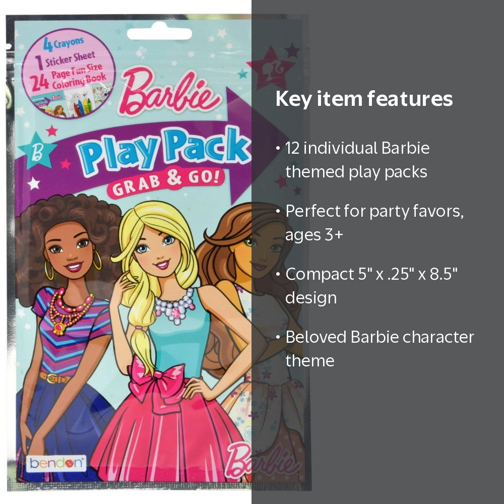Barbie Grab n Go Play Pack, Bulk 12 Set Party Favors for Kids