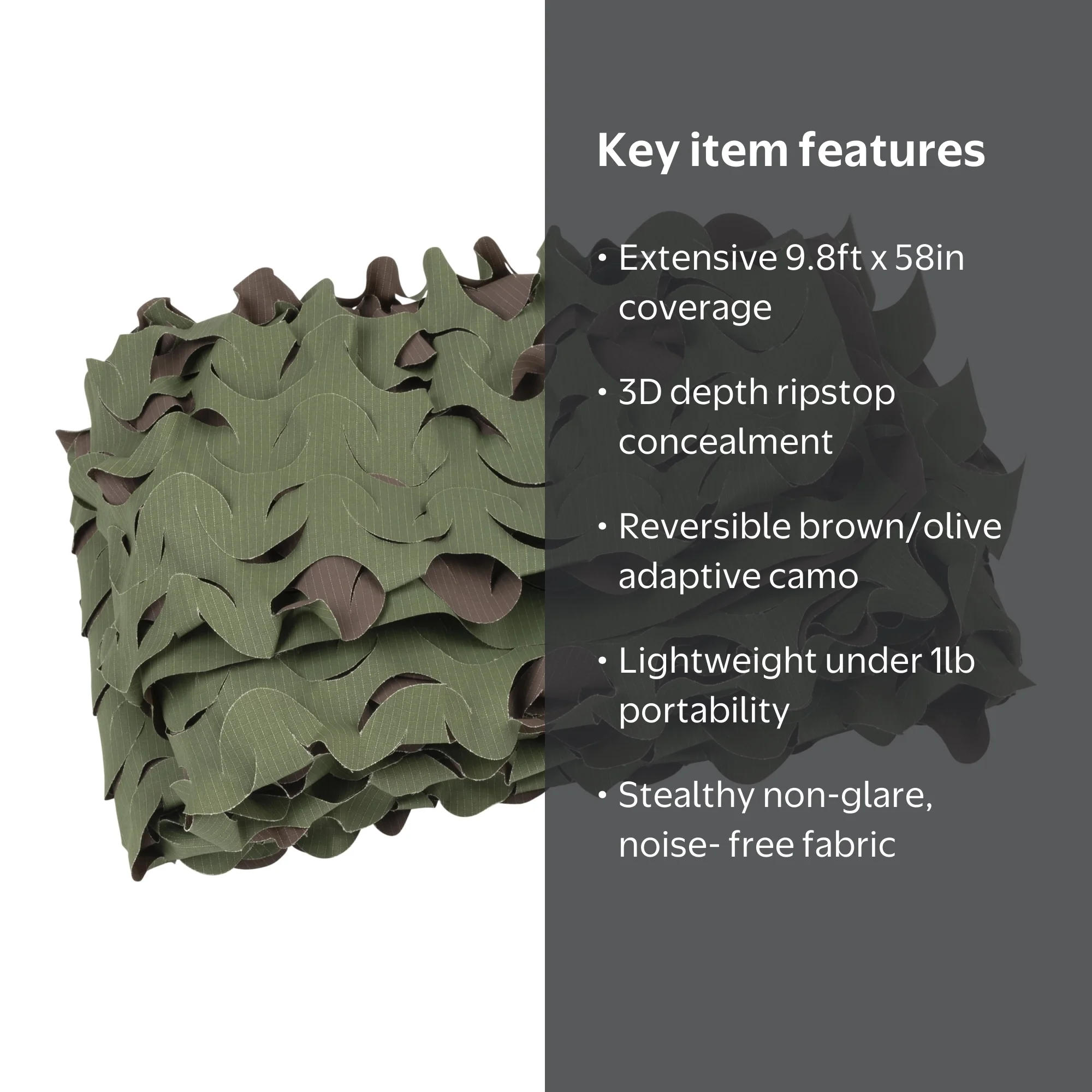 Allen Company 3D Die-Cut Camo Material, 9.8' x 58,” Olive