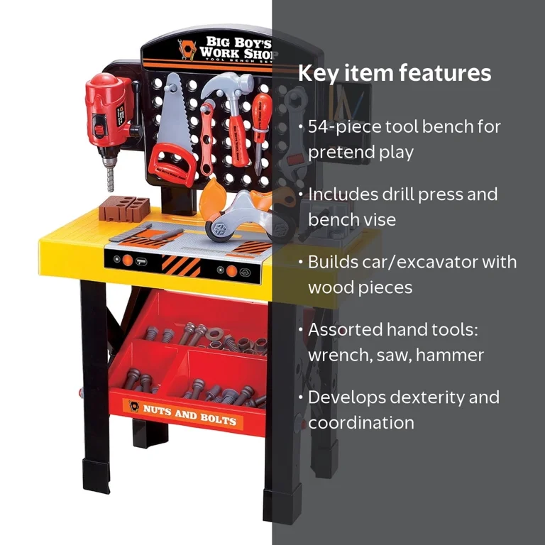World Tech Toys, Big Boy's Work Shop 54 Piece Tool Bench Set