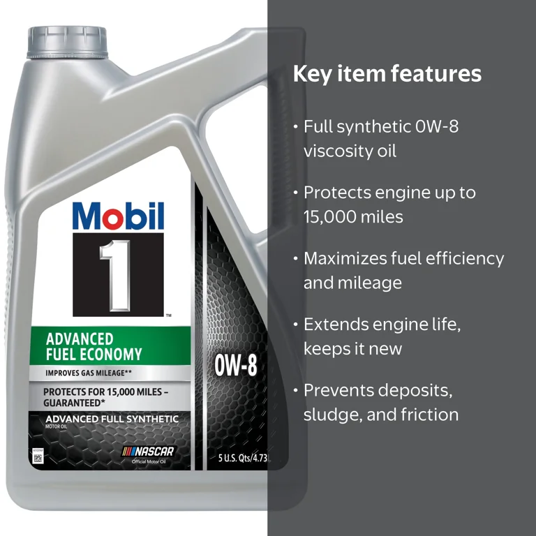4 pack) Mobil 1 Advanced Fuel Economy Full Synthetic Motor Oil 0W