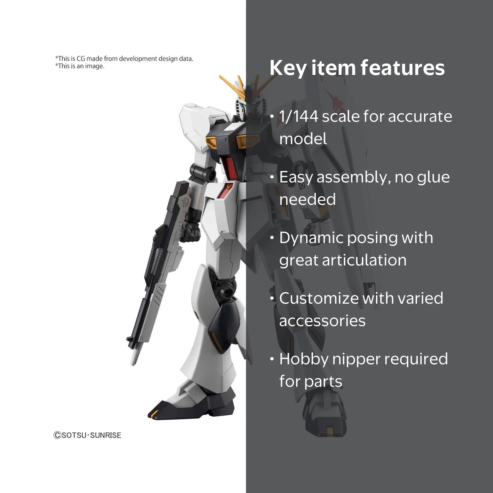 Bandai Gundam Universal RX-93 V Gundam Entry Grade 1/144 - Walmart.com