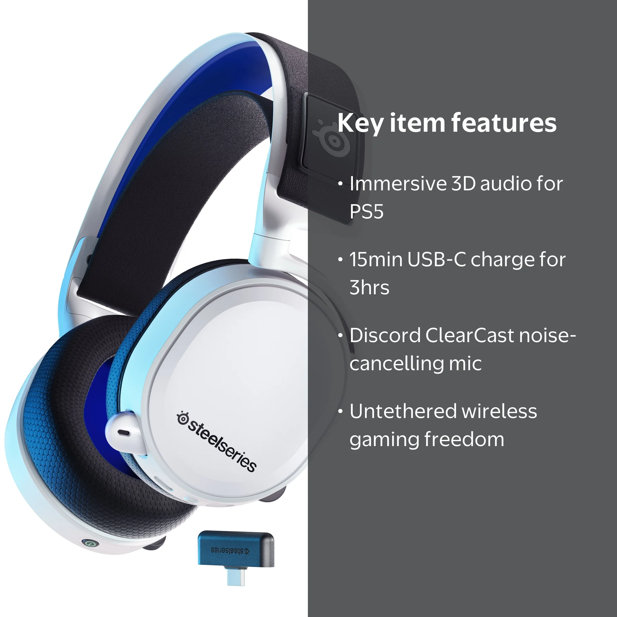 SteelSeries Arctis 7P+ Wireless Gaming Headset with Speaker