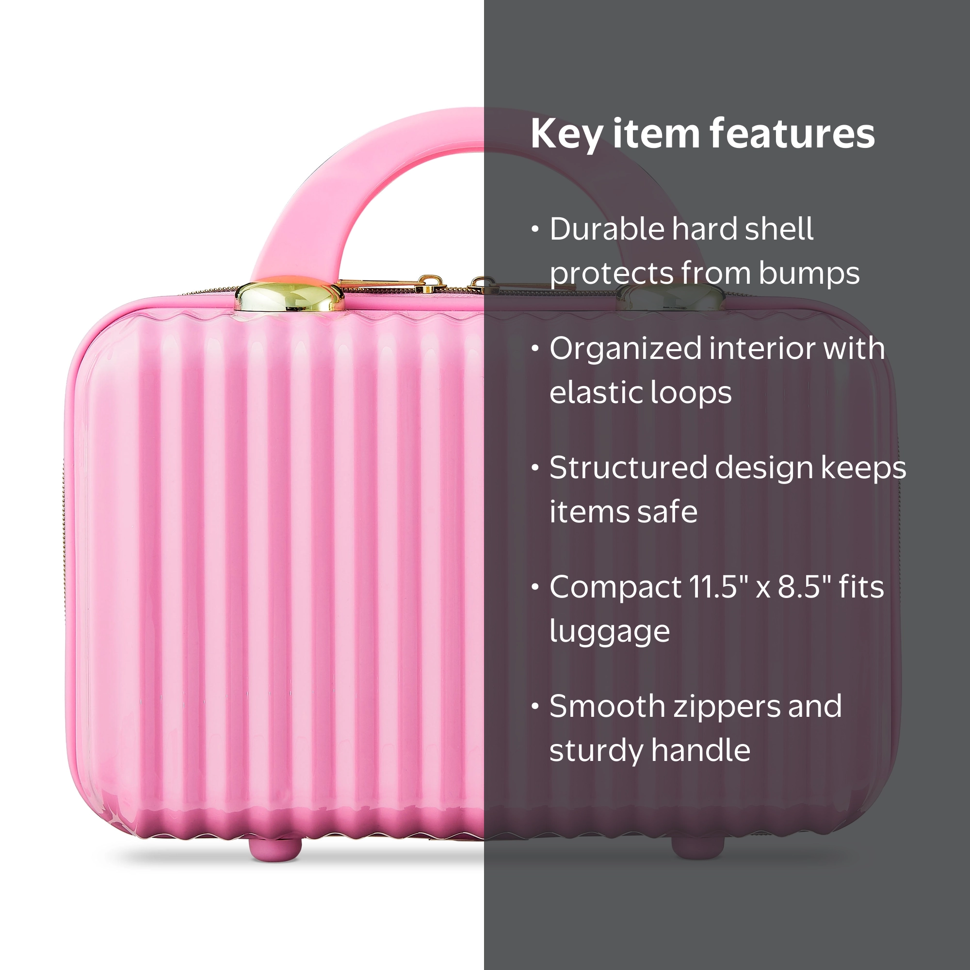 Hard Shell Cosmetic Travel Case, Pink, 1 Count - Walmart.com