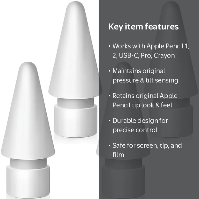 SIXFU, Replacement Tips for Apple Pencil 2nd Generation, 4 Pack