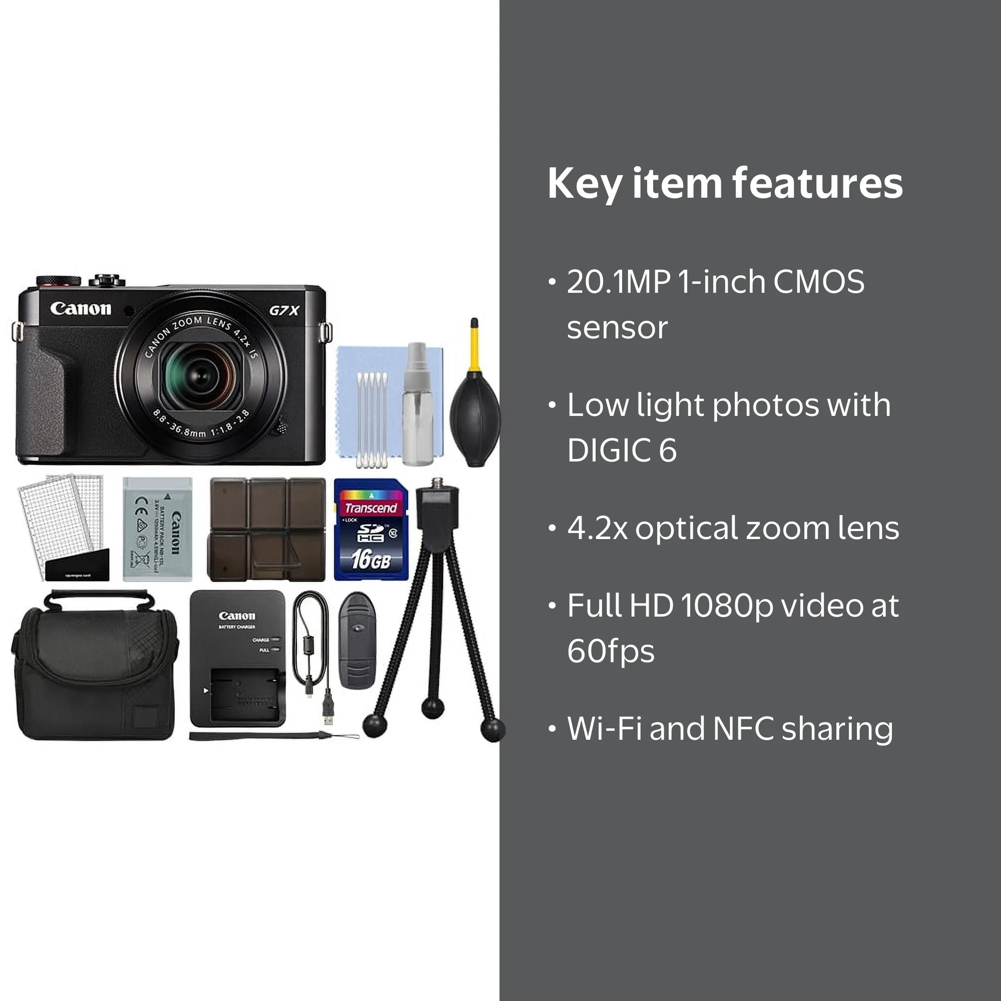 Canon PowerShot G7x Mark II 20.1MP Digital Camera, 4.2x Optical