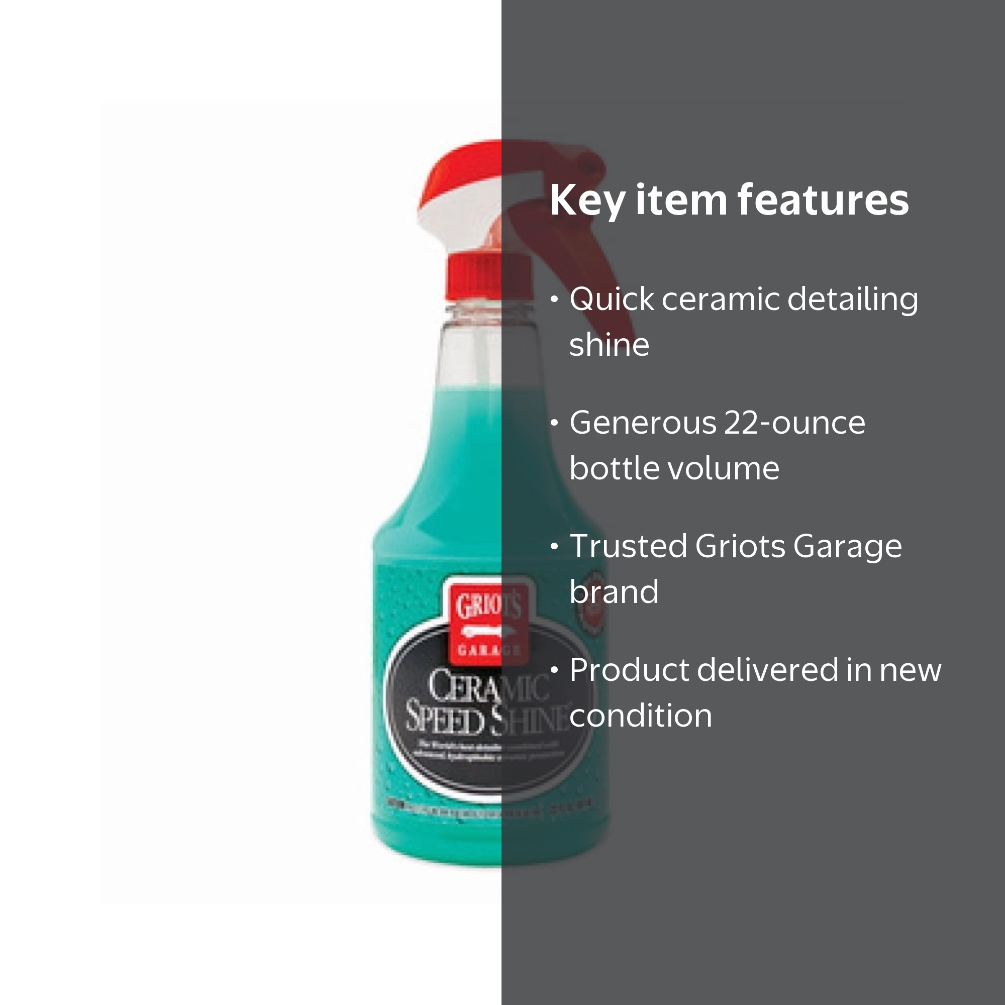 Griot's Garage Ceramic Speed Shine Spray, 22oz, SiO2 Coating, Car