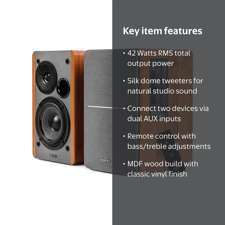 Edifier, Bookshelf Speakers, R1280t, 2.0 Powered Stereo System