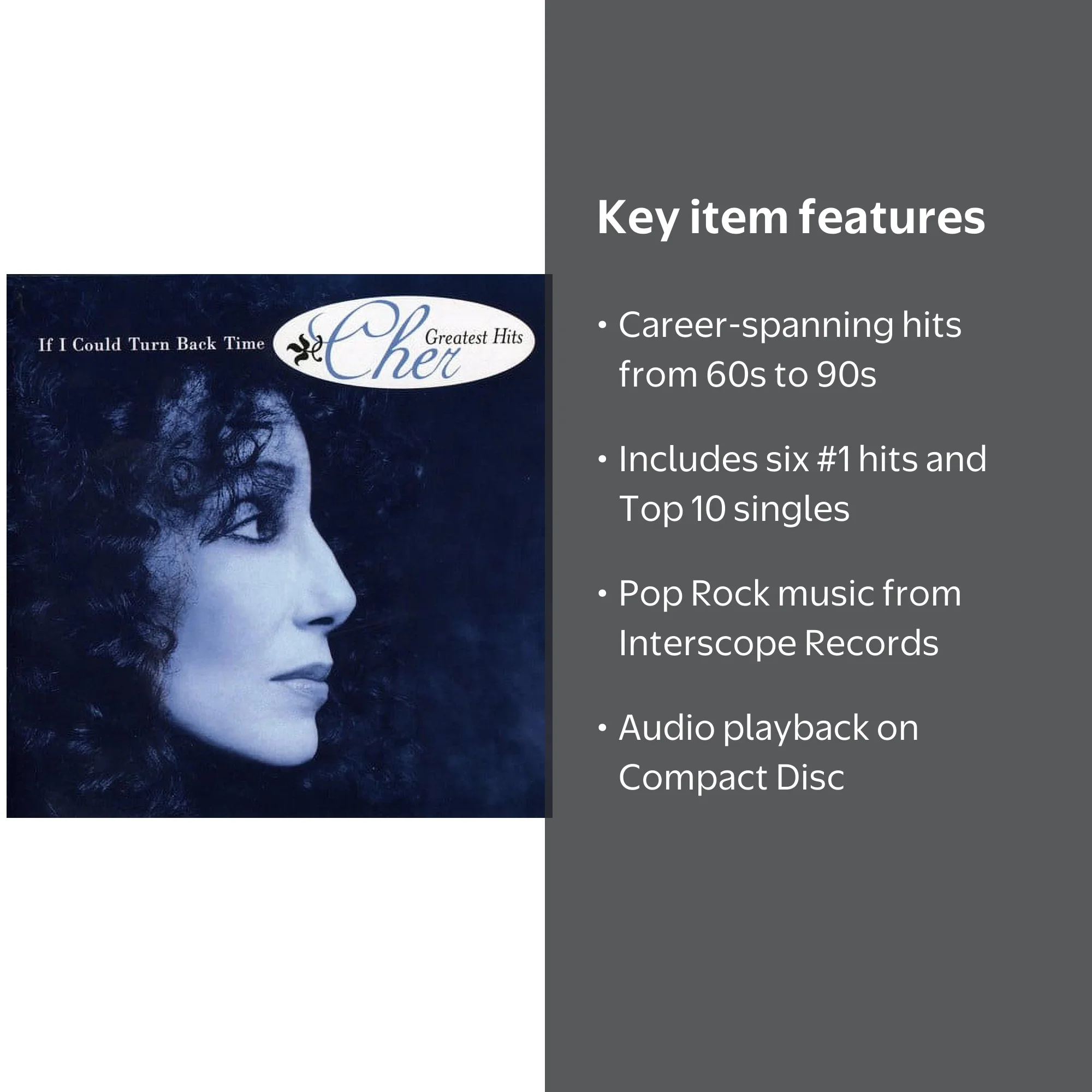 Cher - If I Could Turn Back Time: Greatest Hits CD - Walmart.com