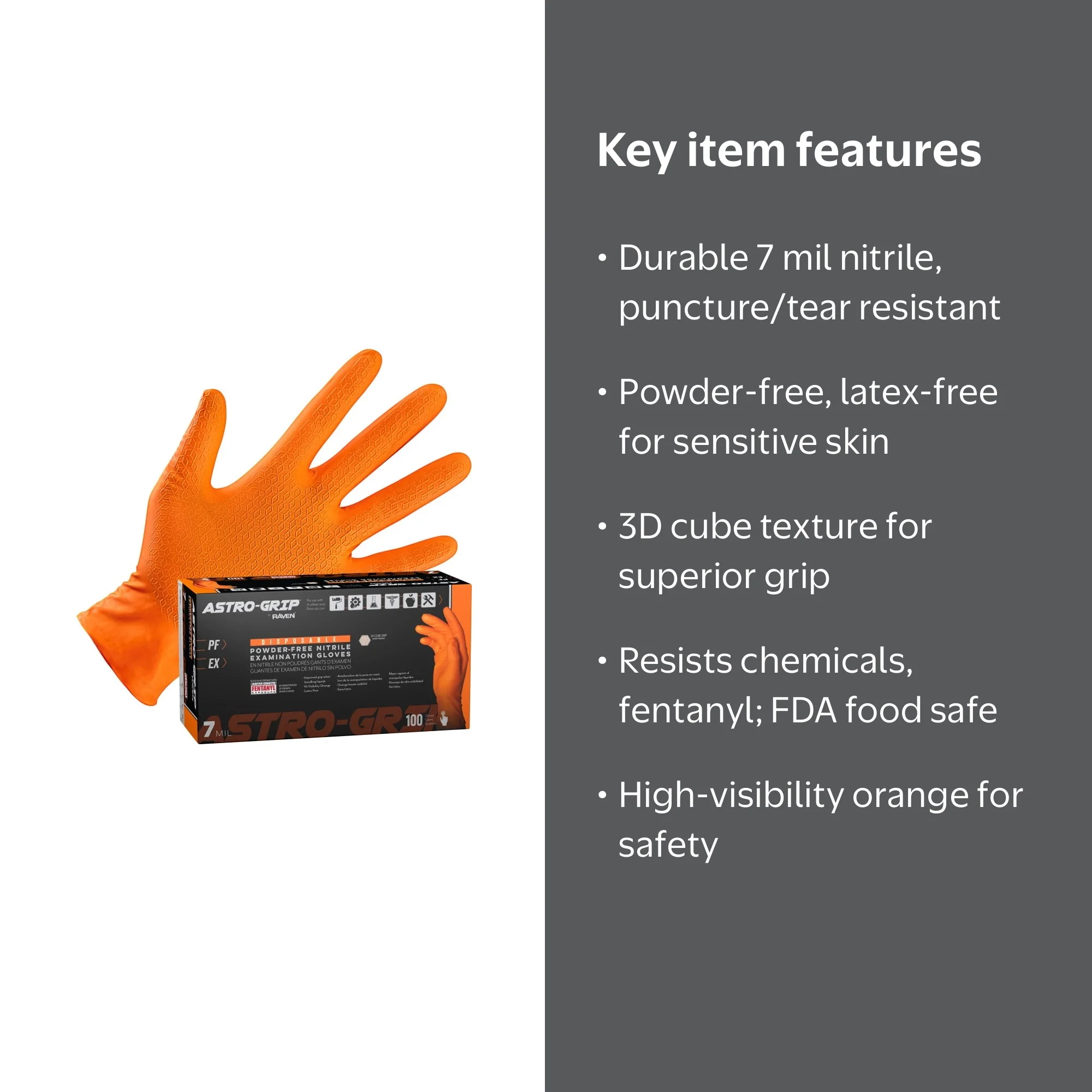 ASTRO 2/15 握手　ラキ Hands On, Exam Grade Nitrile Gloves, 66473, 7 Mil Size L - Walmart.com