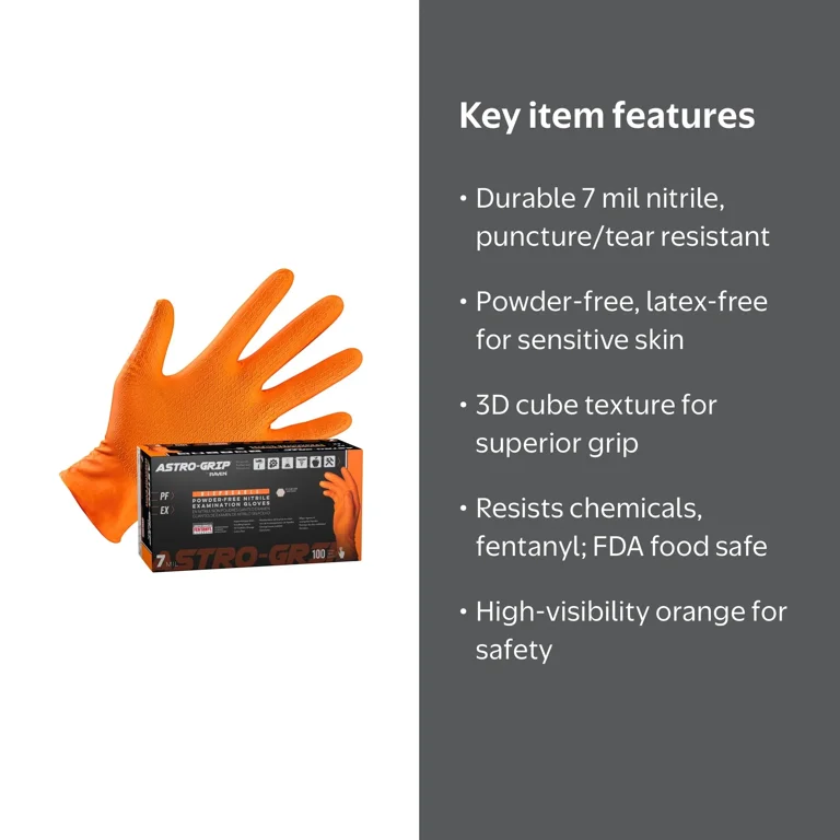 Hands On, Exam Grade Nitrile Gloves, 66473, 7 Mil Size L - Walmart.com