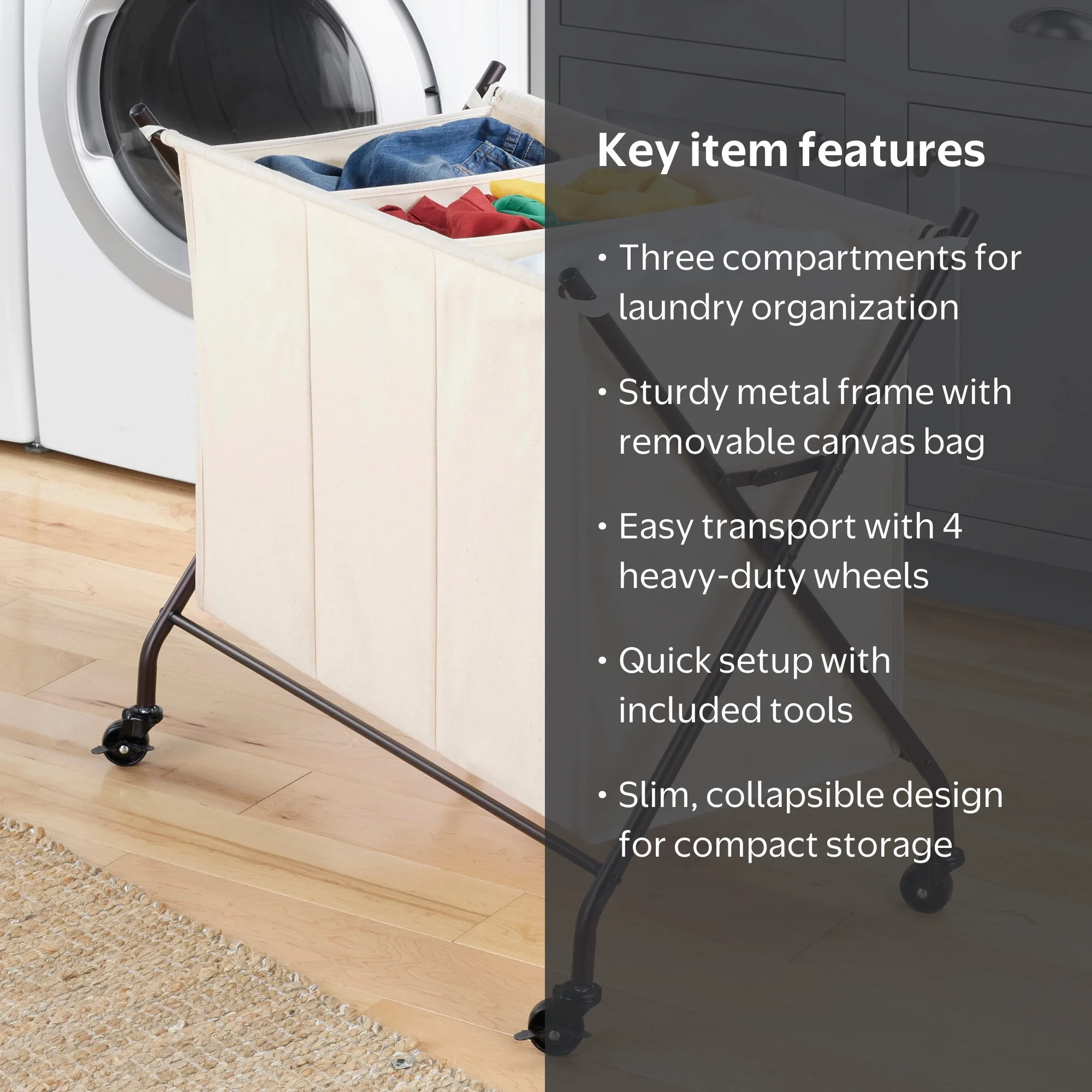Whitmor 3-Section Laundry Sorter - Durable Metal Frame - Walmart.com