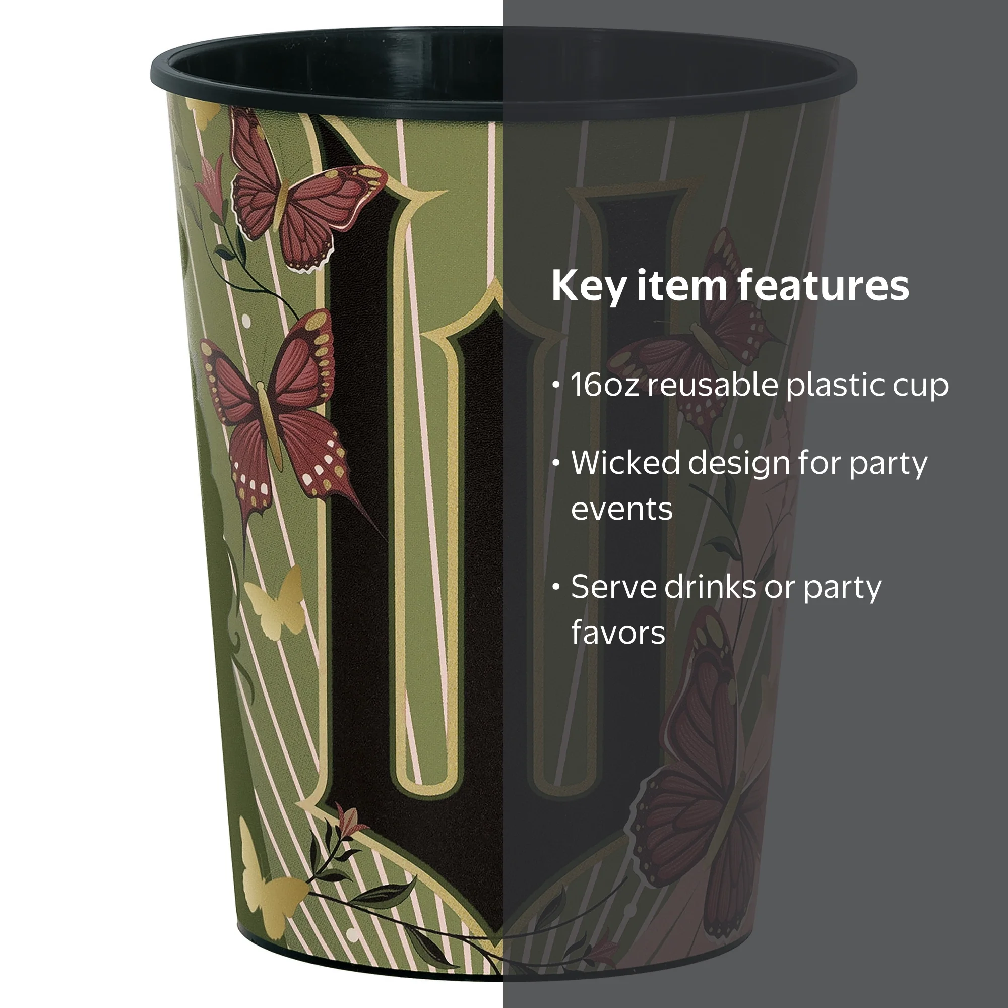 Wicked 16oz Plastic Cup, Multicolor, Reusable, 1ct - Walmart.com