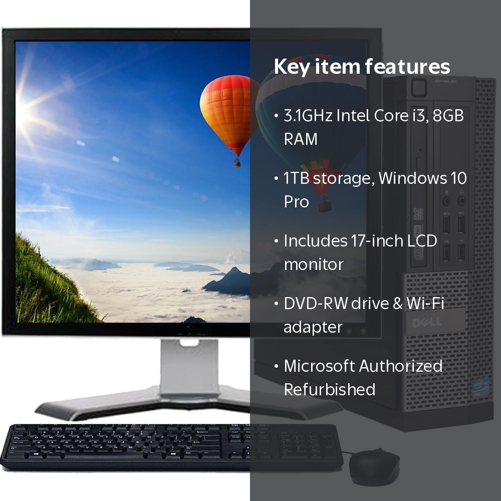Dell, Restored Desktop PC, Core i3 3.1GHz, 8GB RAM - Walmart.com