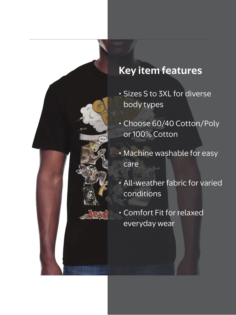 Green Day Mens & Big Men's Dookie Graphic Tee Shirt, Sizes S-3XL