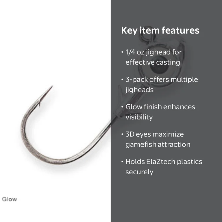 Z Man Trout Eye Jighead 1/4 Glow 3pk - Walmart.com