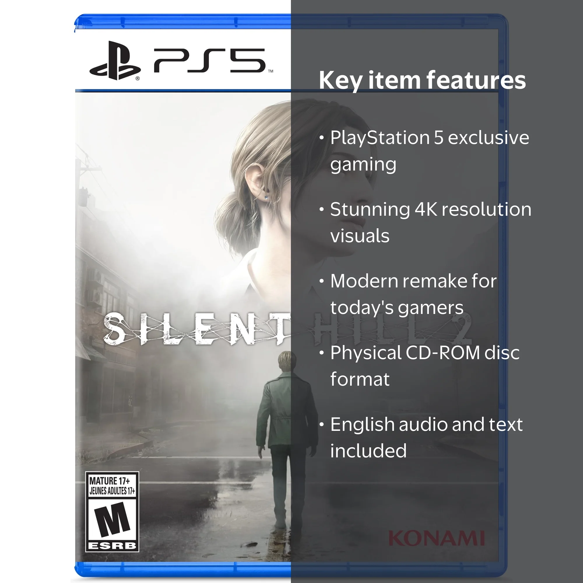 Konami, Silent Hill 2, PS5 CD-ROM, Psychological Horror Game