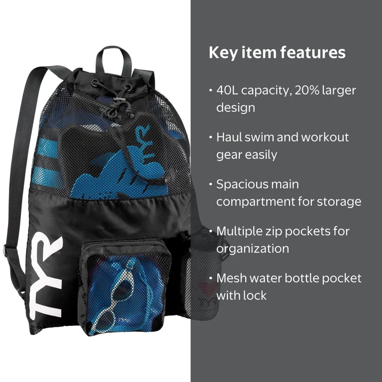 TYR, Big Mesh Mummy Backpack, 40L, Black, Mesh Venting - Walmart.com