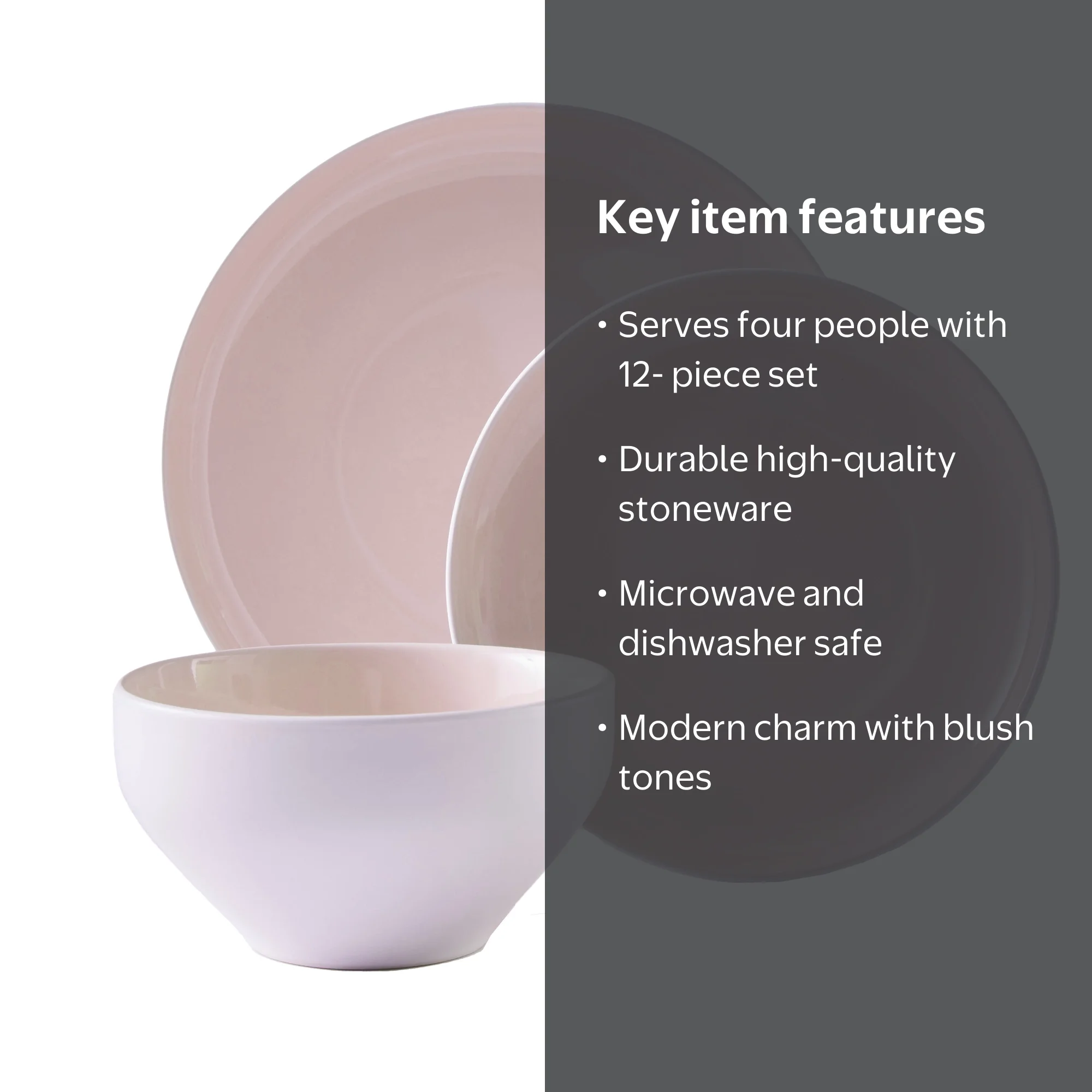 Free Shipping! Better Homes & Gardens Blush Vivian Stoneware 12