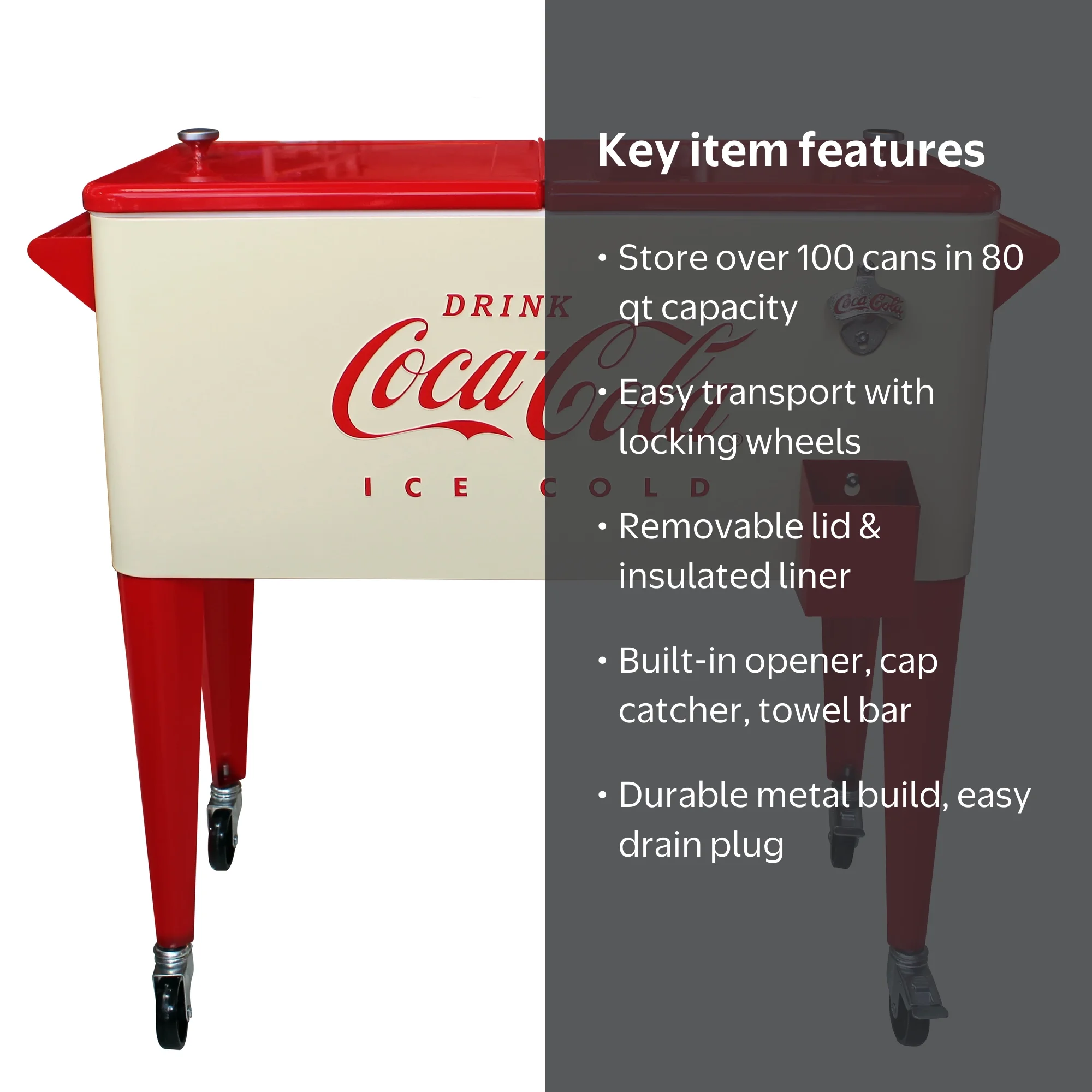 Leigh Country CP 98131 80 Qt. Coca-Cola Vanilla Embossed Metal