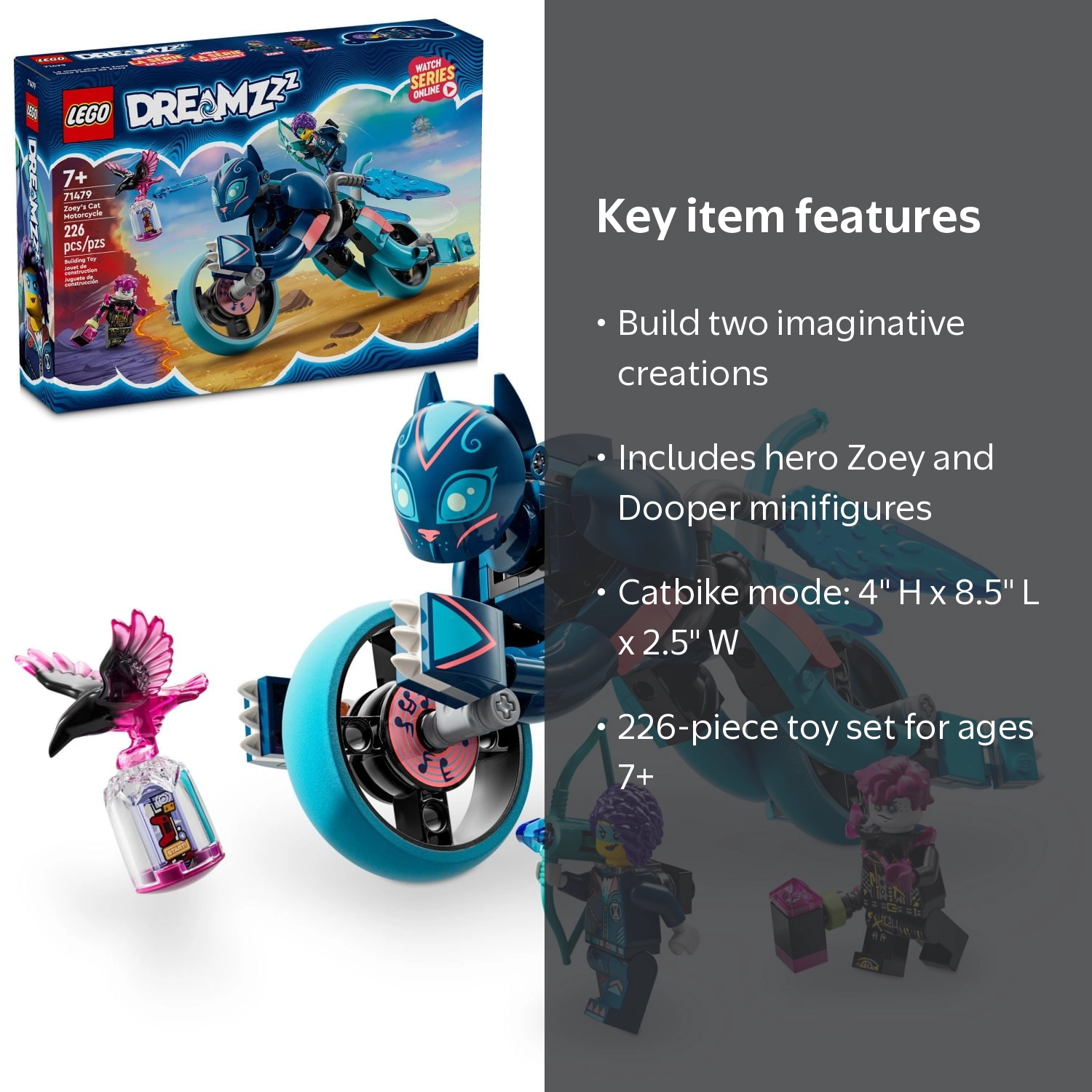 LEGO, DREAMZzz Zoey's Cat Motorcycle, 71479, 226 Pieces - Walmart.com