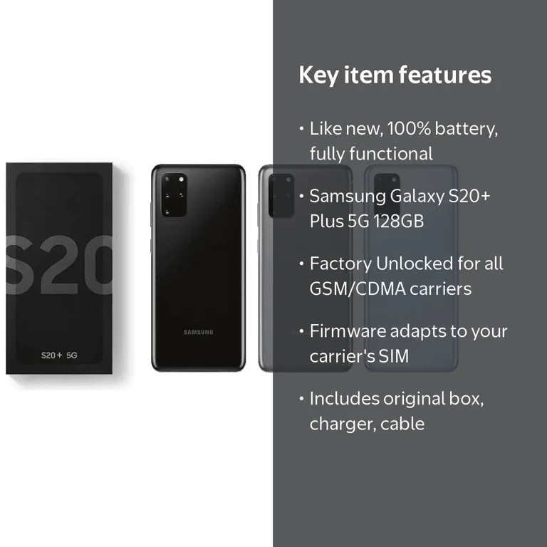 Samsung Galaxy S20+ Plus 5G 128GB SM-G986U Fully Unlocked with