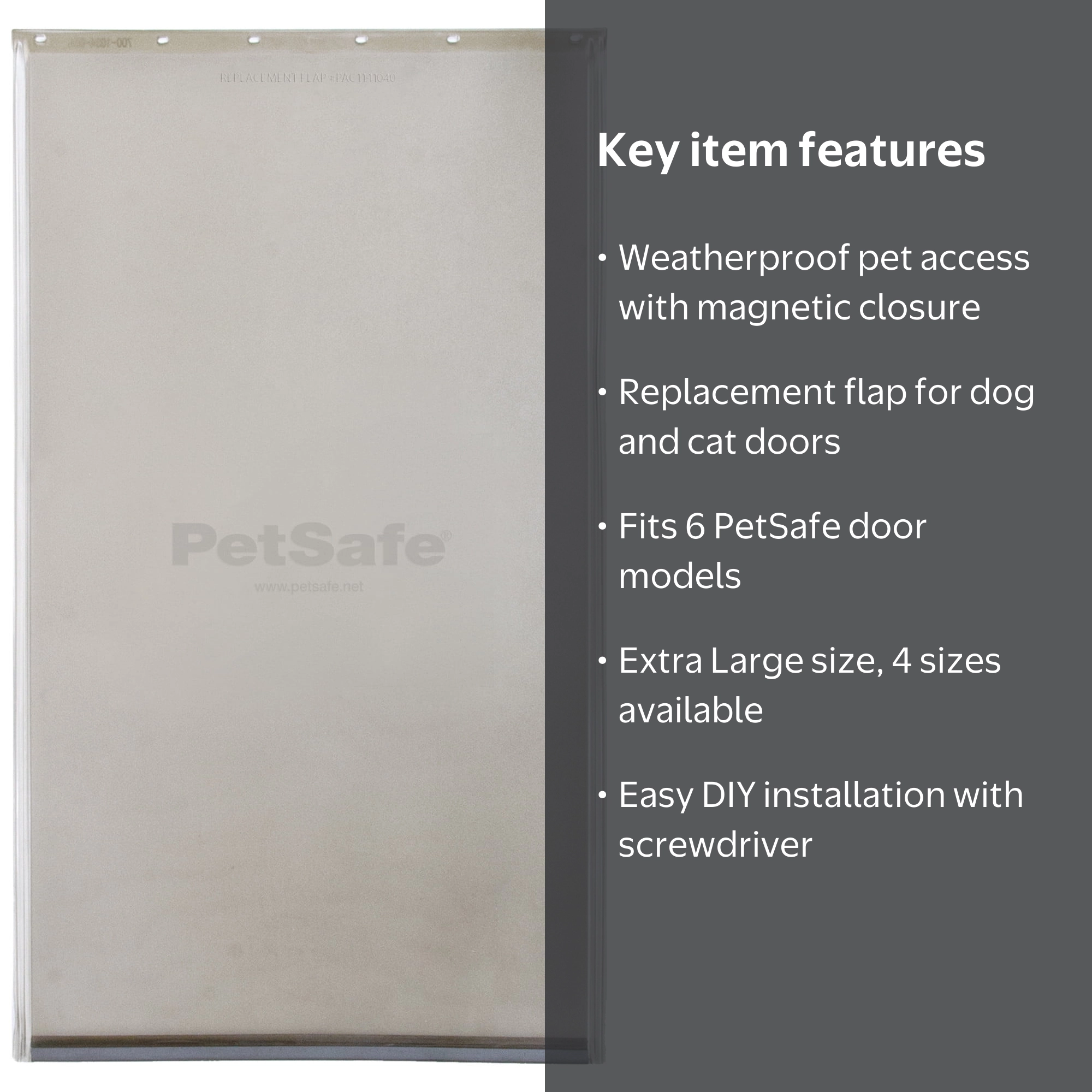PetSafe, Pet Door Flap Replacement, PAC11-11040, Extra Large