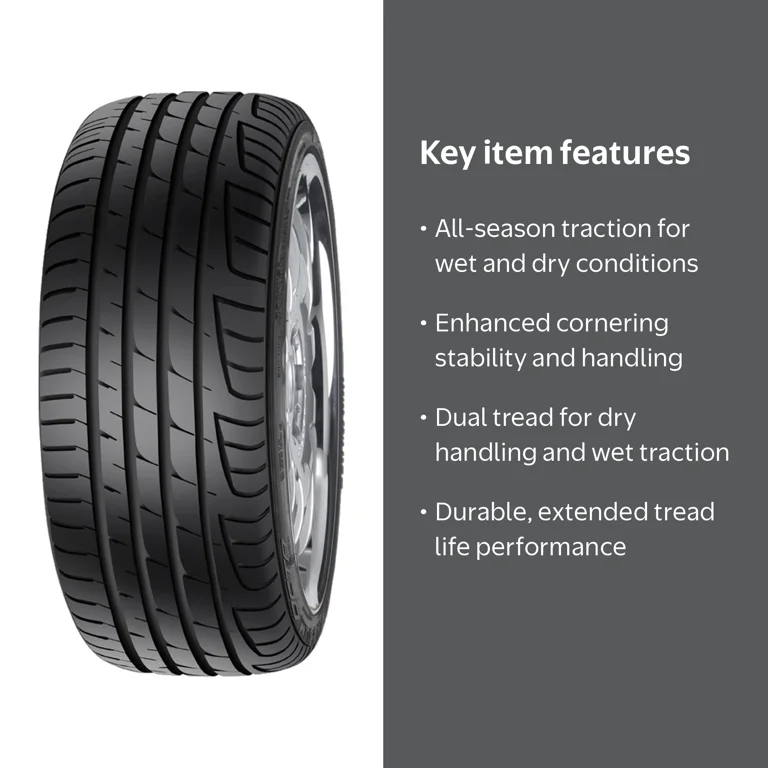 Forceum, Passenger Tire, All Season, 245/40ZR20 XL, Black