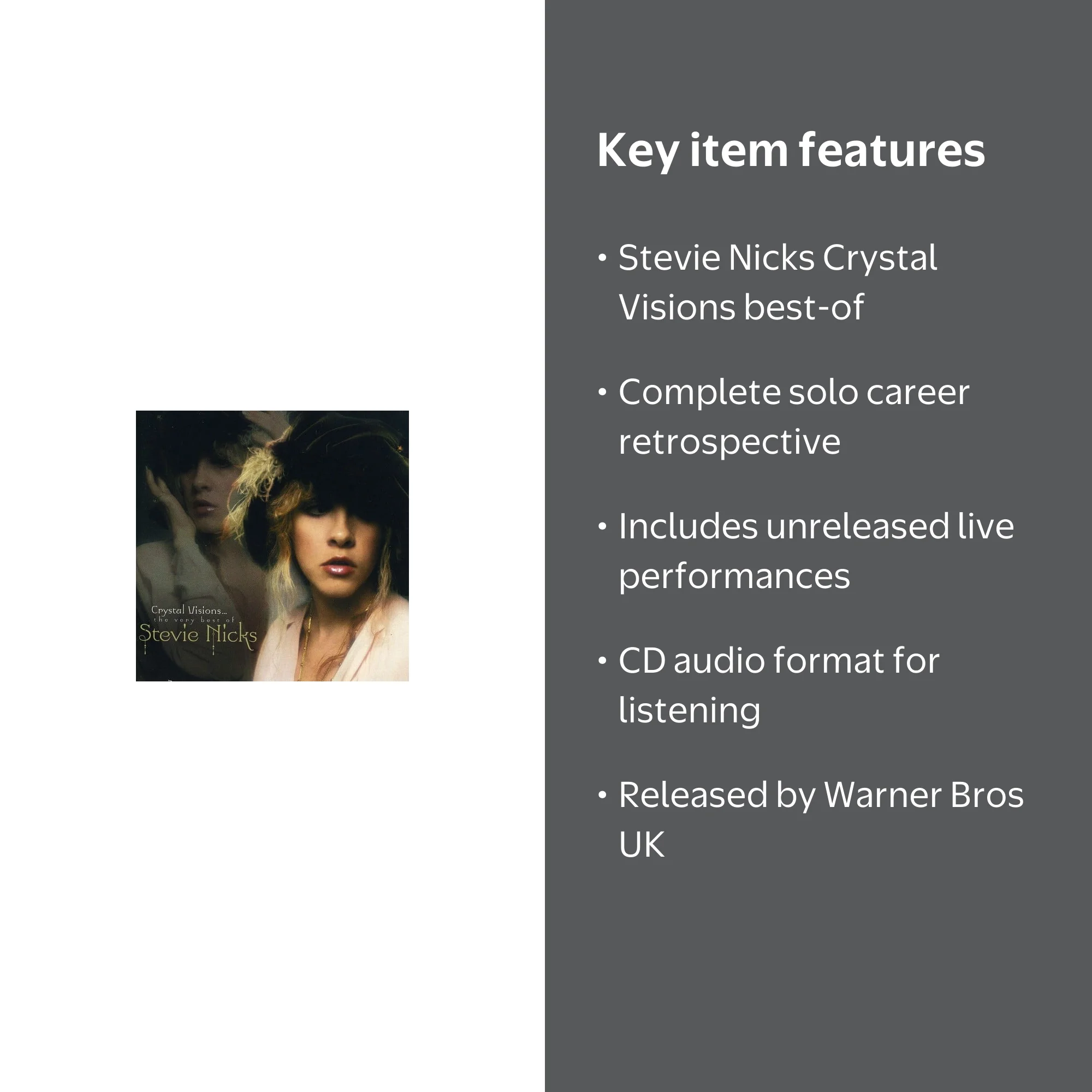 Stevie Nicks, CD, Crystal Visions: Very Best Of, Music