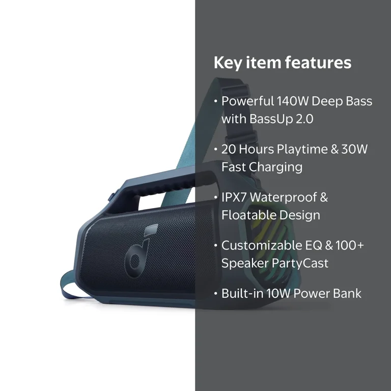 Soundcore Boom 2 Plus By Anker, Outdoor Speaker, 140W, 2+2 Channel