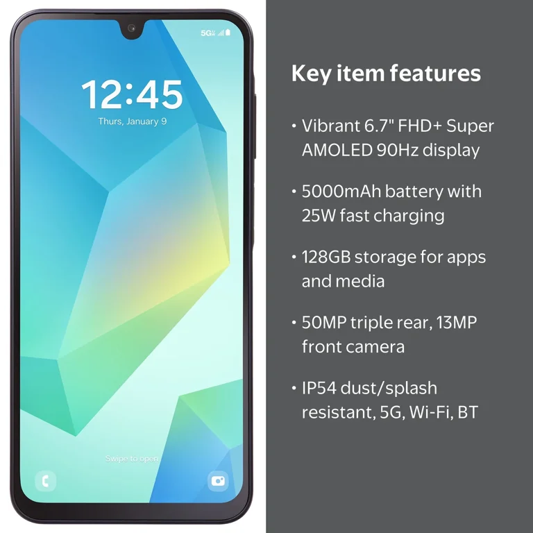 Samsung, Prepaid Smartphone, Galaxy A16 128GB 5G, Black - Walmart.com