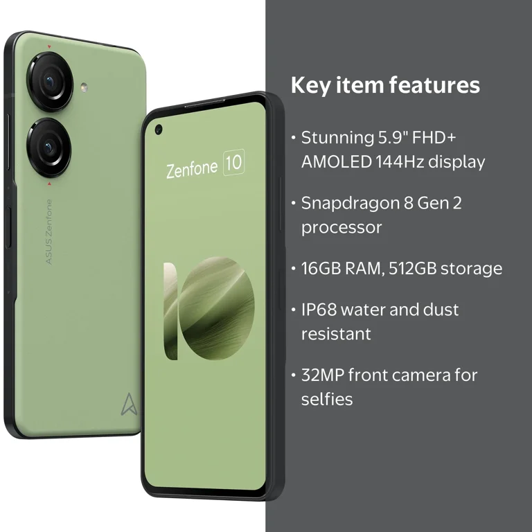 ASUS Zenfone 10, Android Compatible, Small 5.9” FHD+ AMOLED 144Hz
