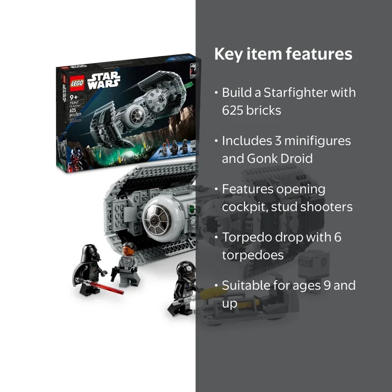 LEGO, Star Wars TIE Bomber Starfighter Buildable Toy 75347