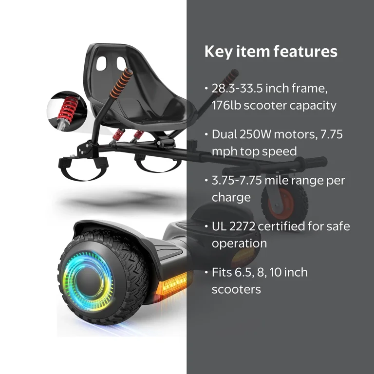 GYROOR K2+G13 Self-Balancing Scooter with Seat Attachment with