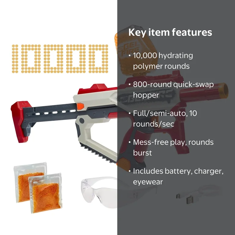 Nerf Pro Gelfire Mythic Blaster, 10,000 Rounds, Rechargeable