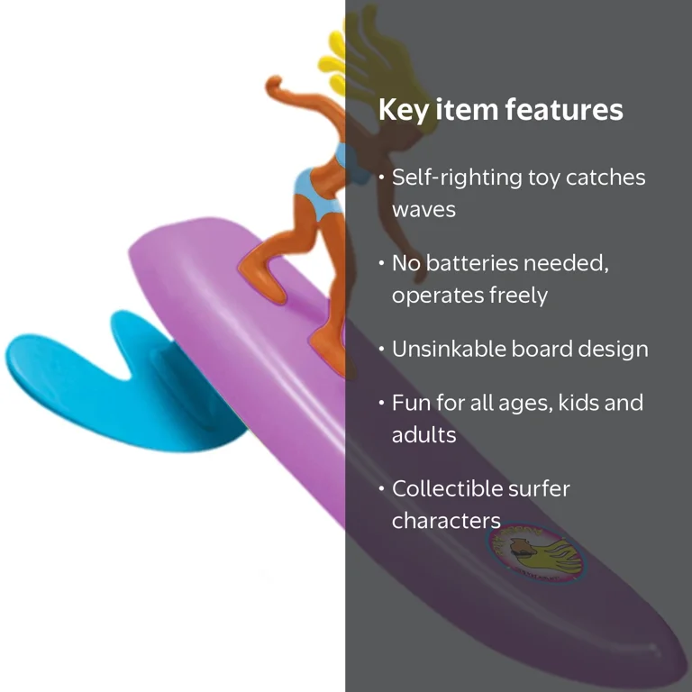 Surfer Dudes Wave Powered Mini-Surfer and Surfboard Beach Toy