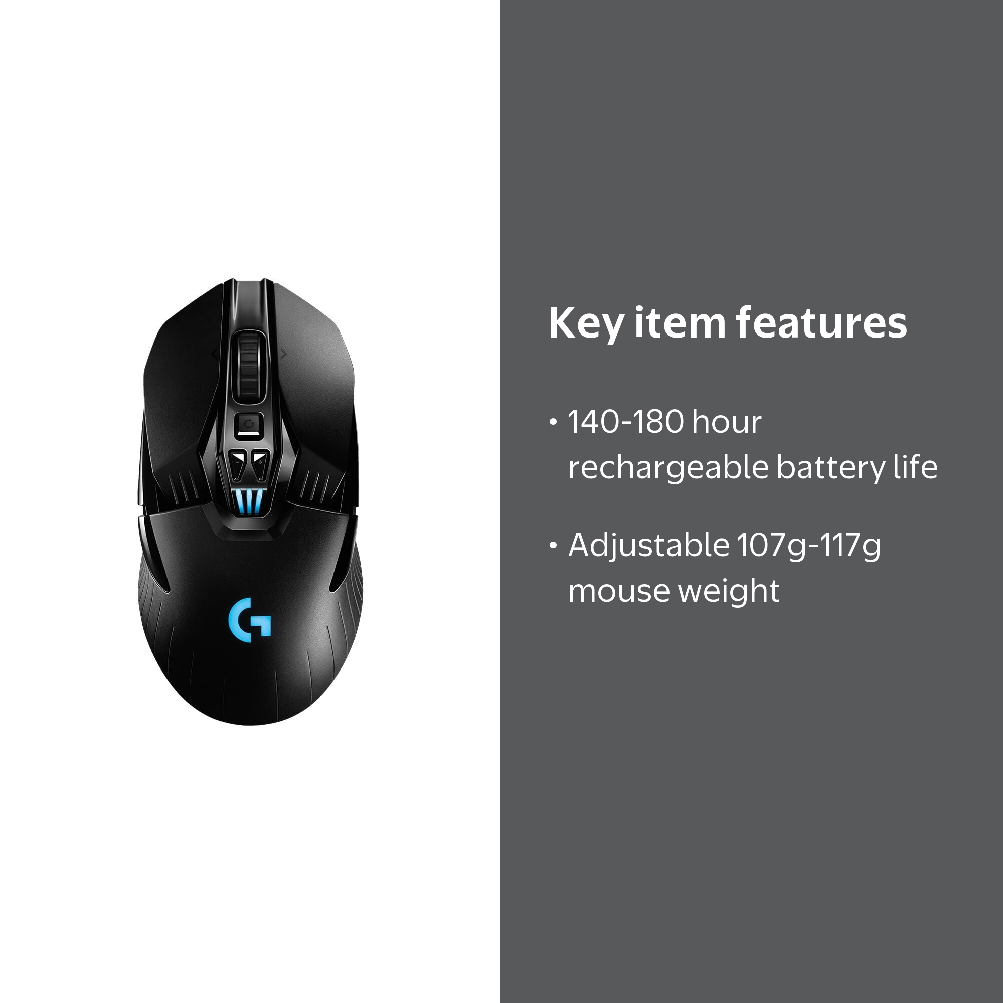Logitech G, Wireless Gaming Mouse, HERO 25K Sensor, Ambidextrous