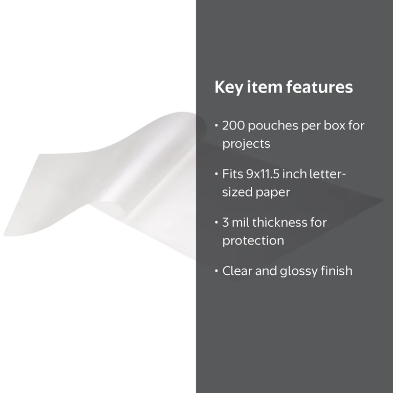 HP S200 Letter Size Laminator Pouches, 91013T - Walmart.com