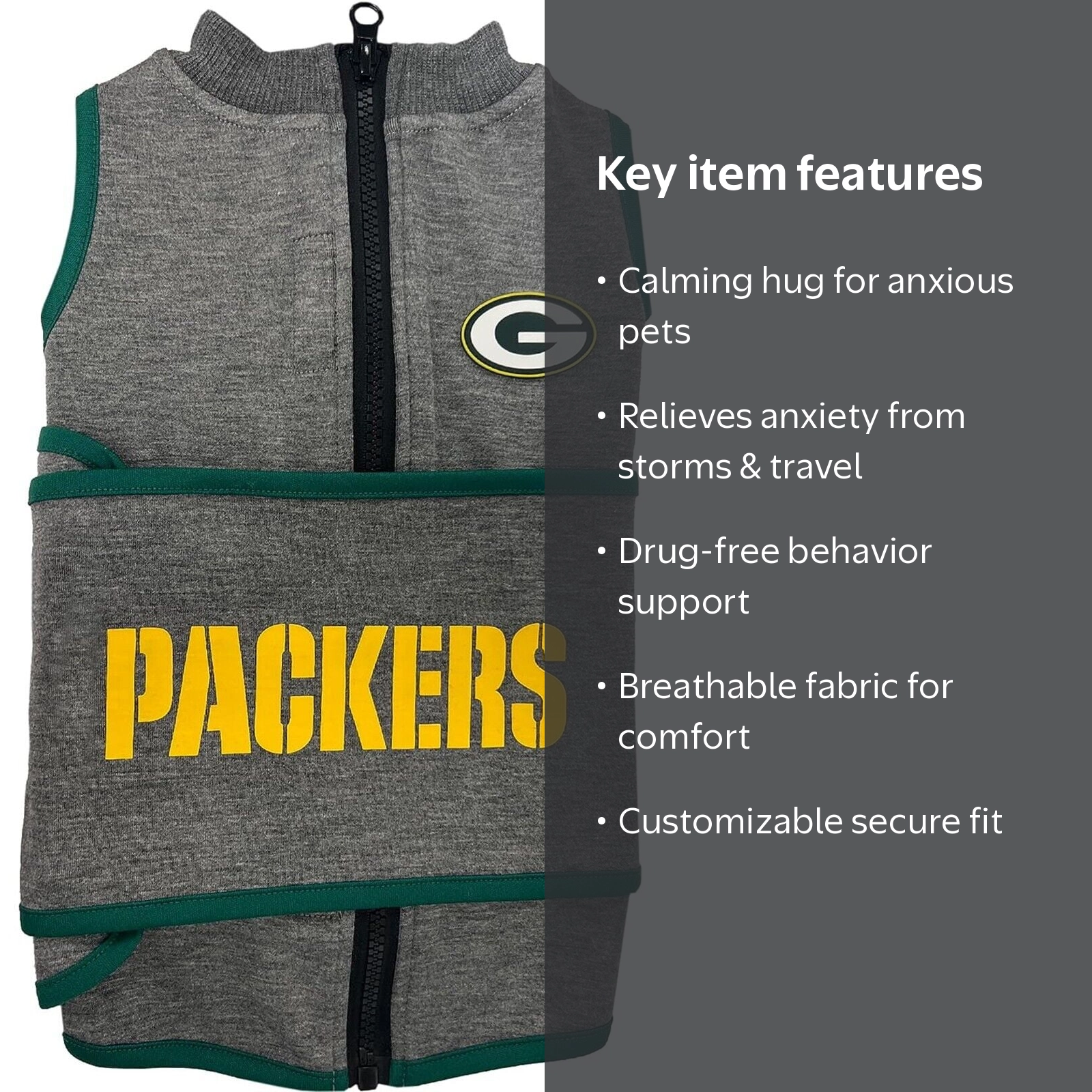 Pets First NFL Green Bay Packers Dog Anxiety Calming Shirt