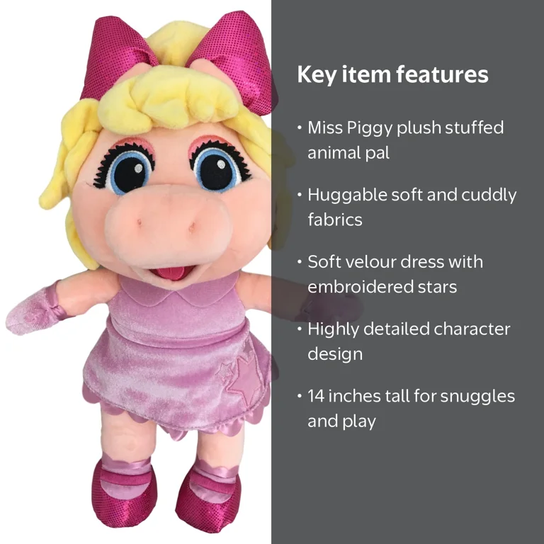 Disney Junior Muppet Babies Miss Piggy Plush Stuffed Animal, 14