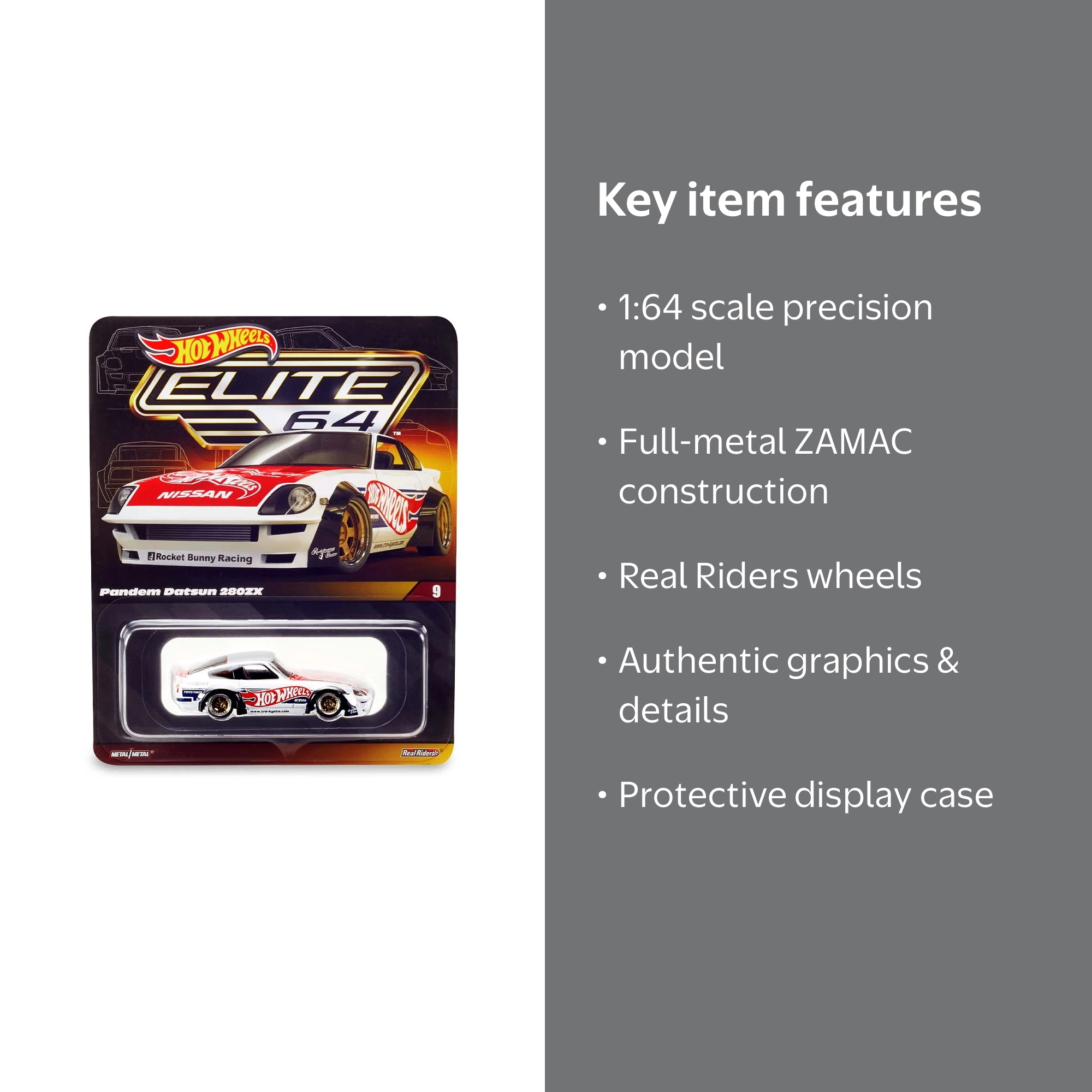 パンパンダ Hot Wheels Collectors Elite 64 Pandem Datsun 280ZX, 1:64 Die-Cast
